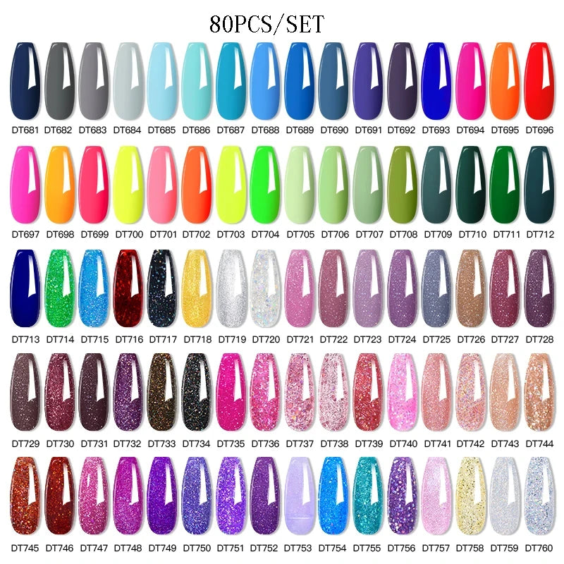 140/160pcs Colorful Gel Nail Polish Set Nail  Art Semi-permanent Varnish Soak Off Uv LED Gel Professional Manicure Set Nails Kit