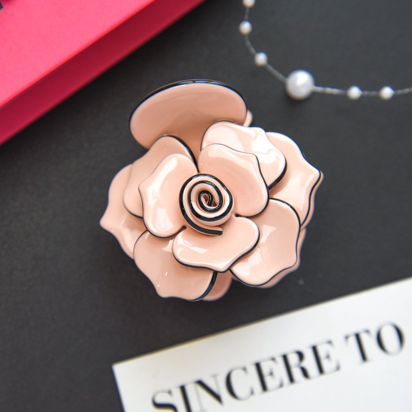 New French Three-dimensional Camellia Hair Claw Acetate Elegant Flower Crab Hair Clips Hair Accessories Headdress for Women Girl