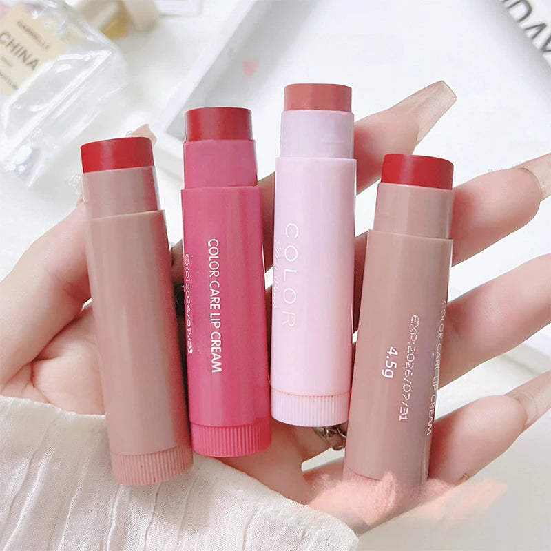 Cute Colored Lip Balm Moisturizing Lip Tint Long Lasting Waterproof  Lipstick Women Girls Lips Cosmetics Valentine's Day Gifts