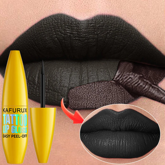 Peel Off Black Brown Lip Stain Reveal Long Lasting Waterproof Matte Lip Tint Makeup Non-stick Cup Natural Cosmetics Gifts