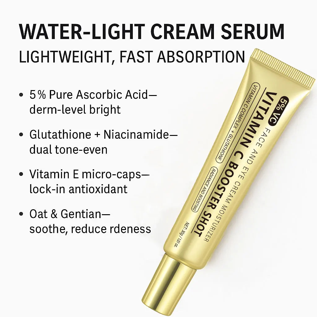 Vitamin C Booster Serum,Brightens Skin Tone, Vitamin C Shot Serum with Glutathione, Niacinamide and Vitamin E for Glow Skin,30g