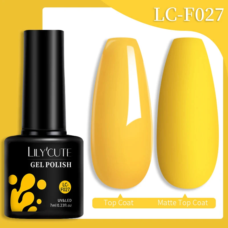 LILYCUTE Fluorescent Nail Gel Polish Orange Red Neon Bright Color Summer Series Soak Off For Manicure Nail Art UV Gel Varnish