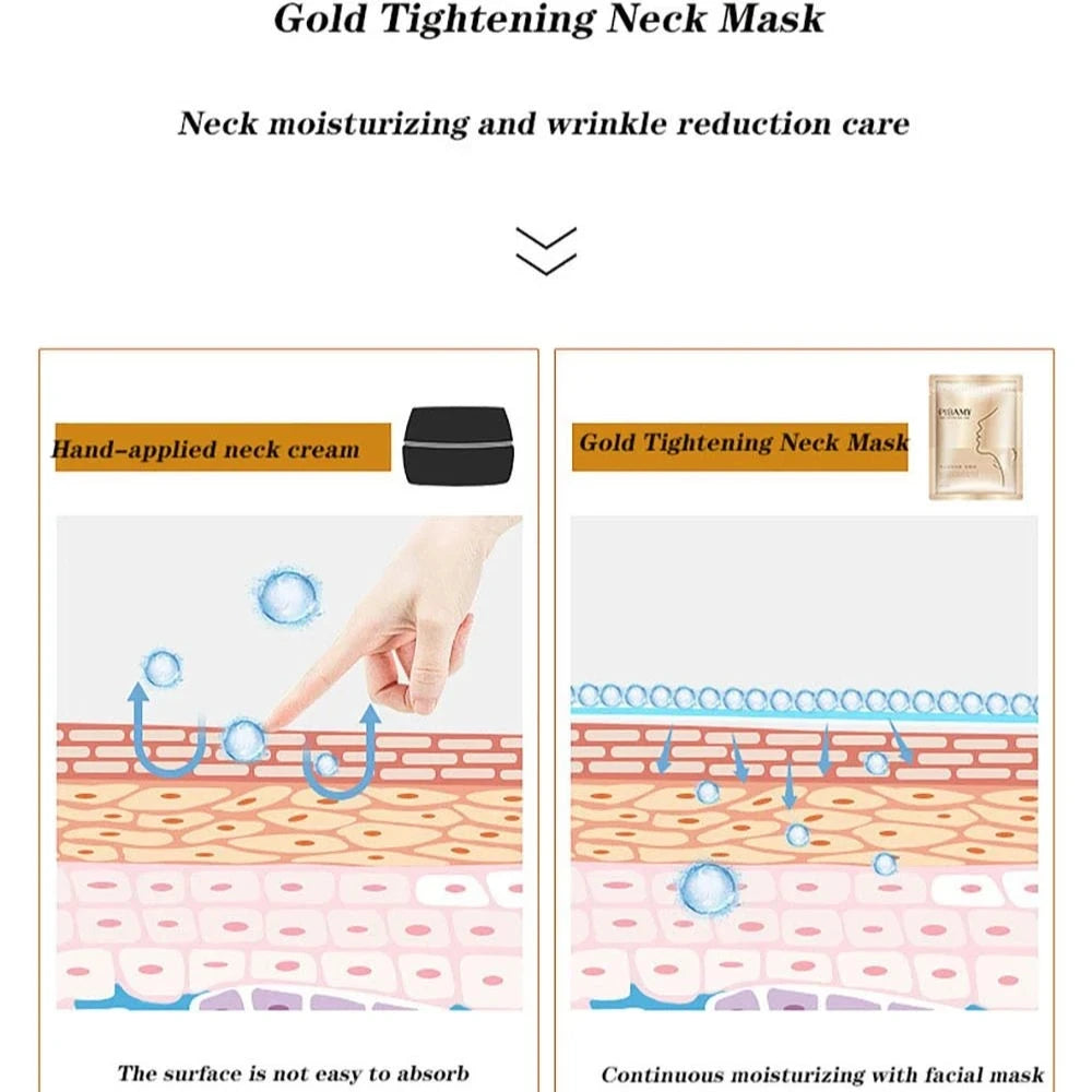 10Pcs Golden Neck Mask Niacinamide Light Line Lifting Moisturizing Light Fine Line Anti-aging Moisturizing Skin Care Products