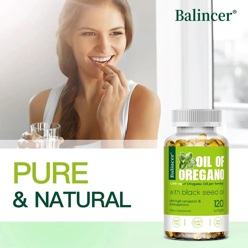 Oregano Oil Capsules-Improves Digestion and Intestinal Health,Balances Intestinal Flora,Boosts Blood Circulation,Immune System
