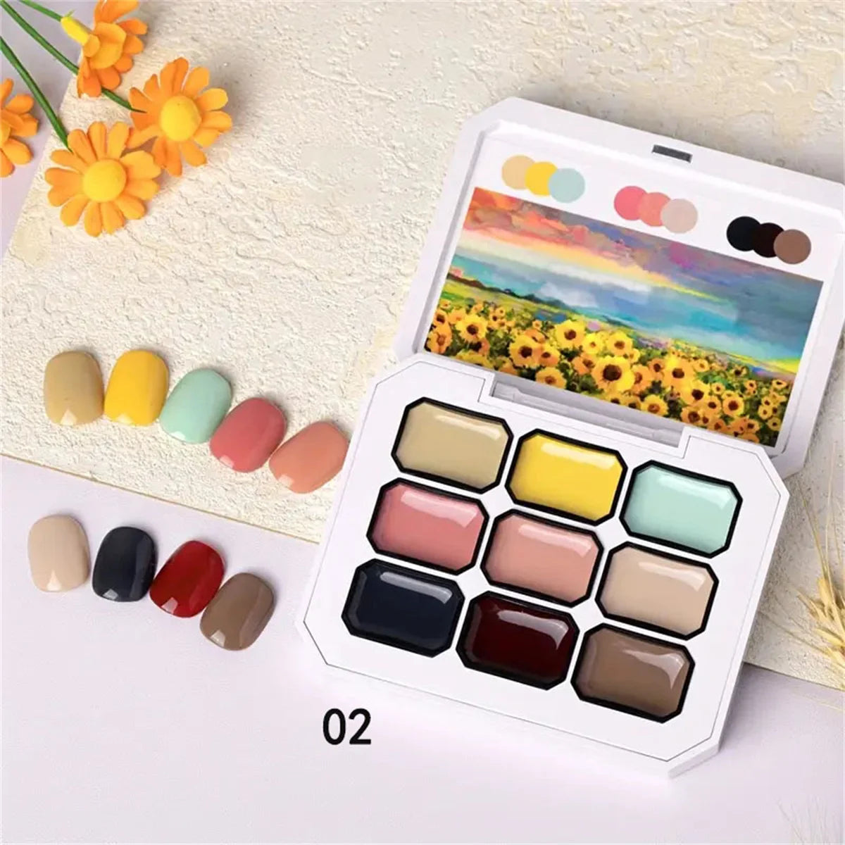 1pc Solid gel patting nail art painting glue Maillard green brown nail polish adhesive nail art creation Halloween Christmas
