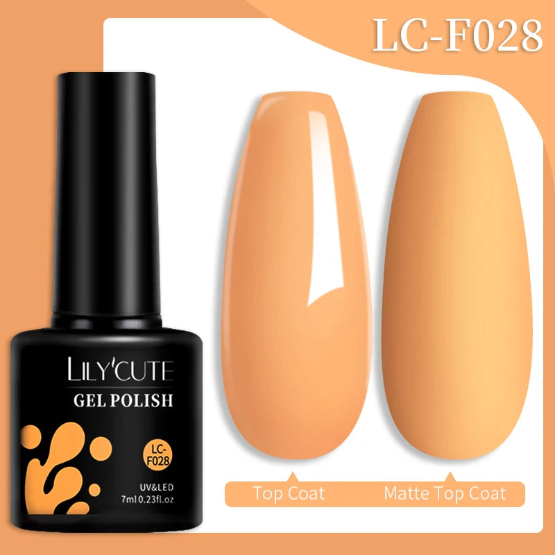 LILYCUTE Fluorescent Nail Gel Polish Orange Red Neon Bright Color Summer Series Soak Off For Manicure Nail Art UV Gel Varnish