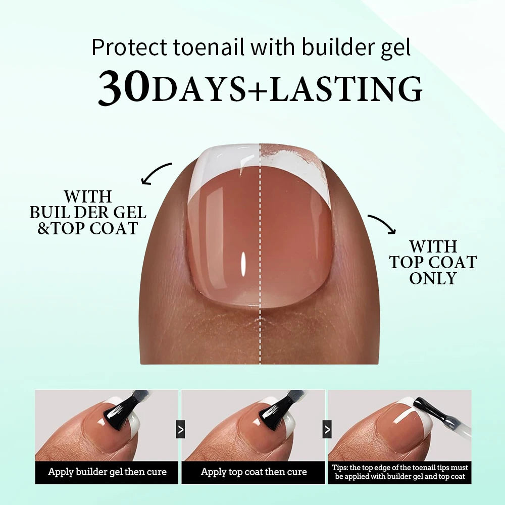 Nailpop 150Pcs Toe Nail Tips Short French Tip Press On Toenails Pink Soft Gel Toe Nail Tips Soak Off Fake Toe Nail Extensions