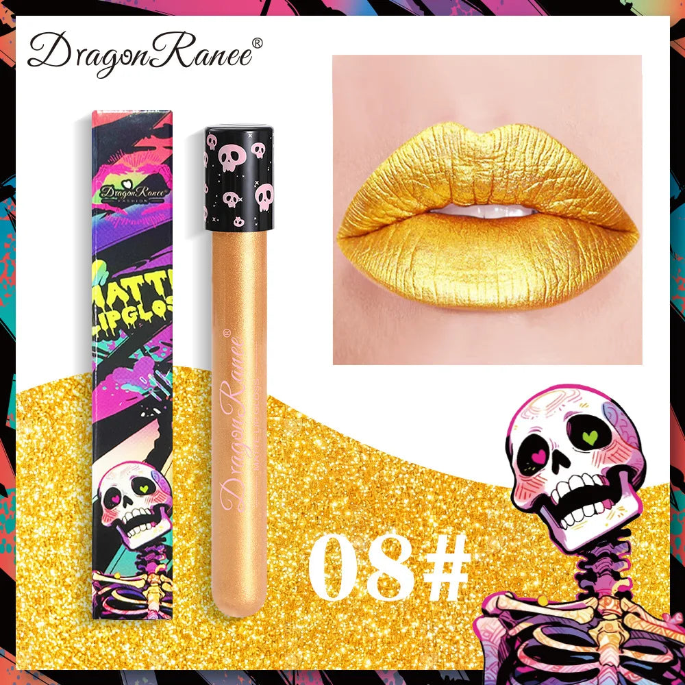 12 Color Halloween Lip Gloss Makeup Black Green Purple Lipstick Christmas Tint Moisturizer Waterproof Matte Lipstick Lip Pigment