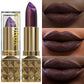 1pc Sexy Glitter Shiny Red Lipstick Pearlescent Lip Tint, Long Lasting Lip Senior Matte Lip Makeup Gifts for Women Metallic  lip