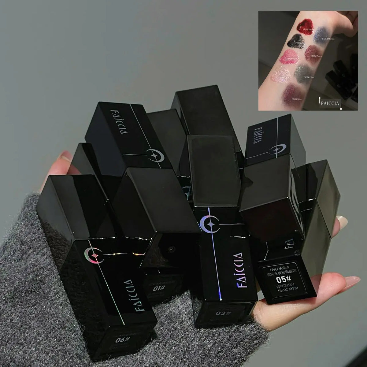Gothic Matte Black Liquid Lipstick Moisturizer Long-Lasting Punk Blue Green Sparkling Pearl Lip Gloss Halloween Lip Glaze Makeup