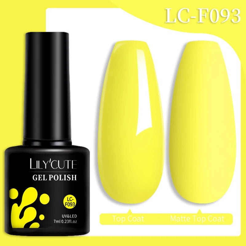 LILYCUTE Fluorescent Nail Gel Polish Orange Red Neon Bright Color Summer Series Soak Off For Manicure Nail Art UV Gel Varnish