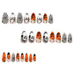 24pcs Halloween Press On Nails Ghost Pumpkin Spider-Web Bat Design Fake Nails For Women Girls Wearable False Nail Tips
