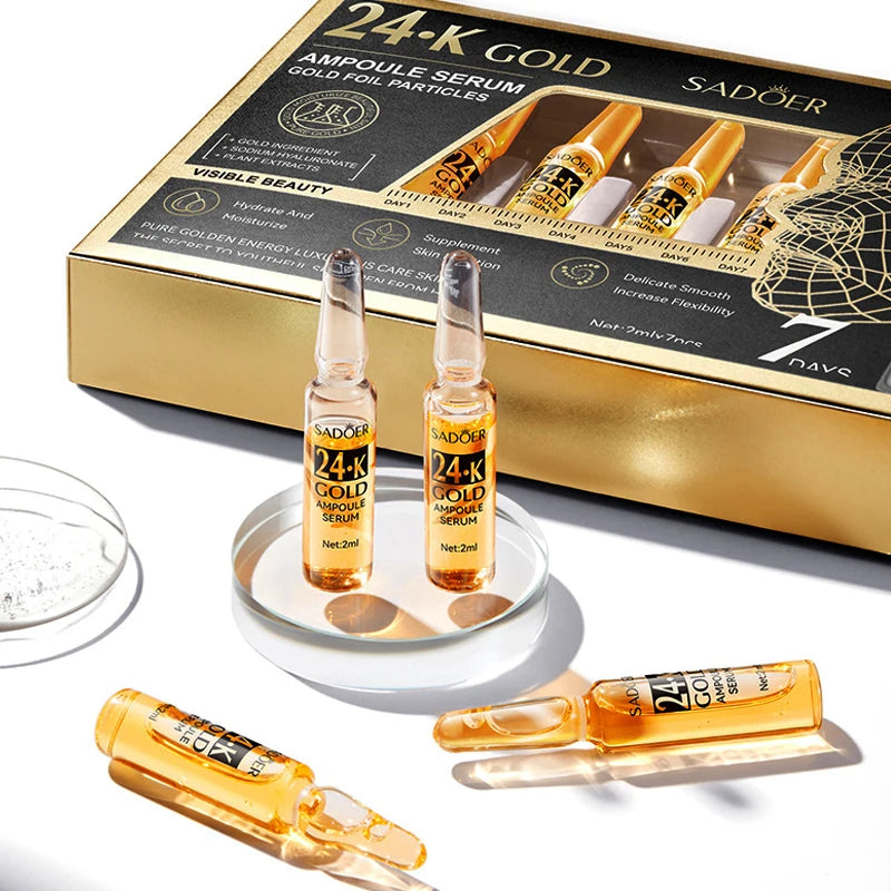 24K Gold Anti-aging Face Serum Dark Spots Removal Hyaluronic Acid Pore Minimizer Whitening Wrinkle Remove Essence Skin Care