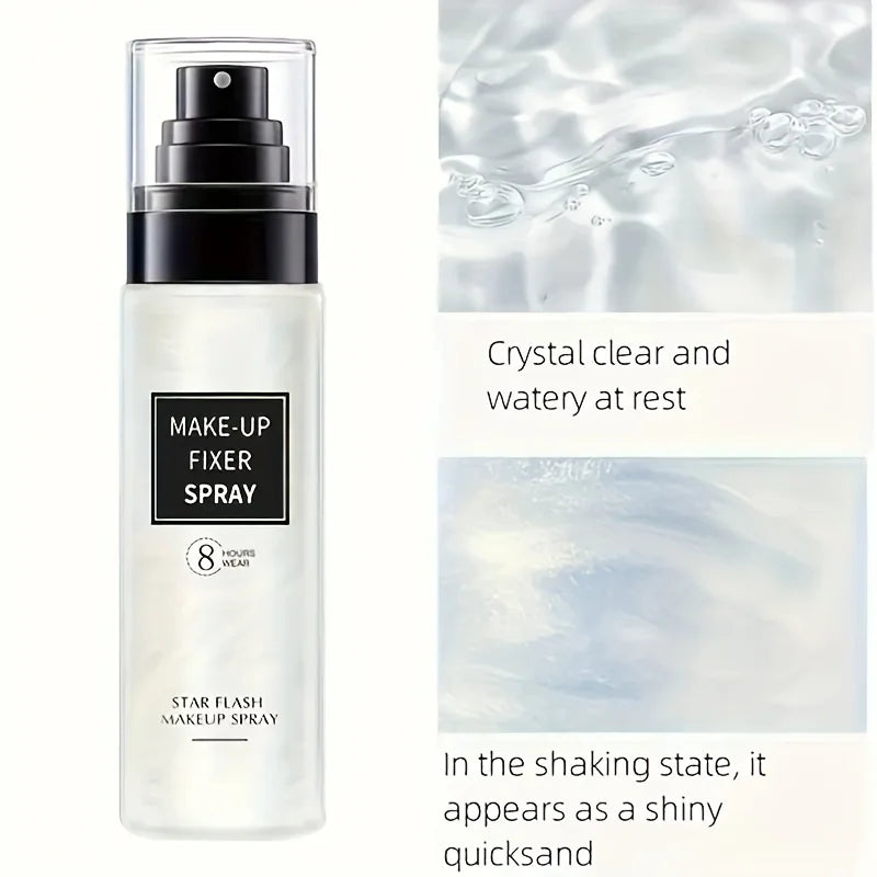 Star Flash Quicksand Makeup Setting Spray,Long-Lasting Makeup Fixer,Matte & Dewy Finish,Oil Control & Hydrating Waterproof