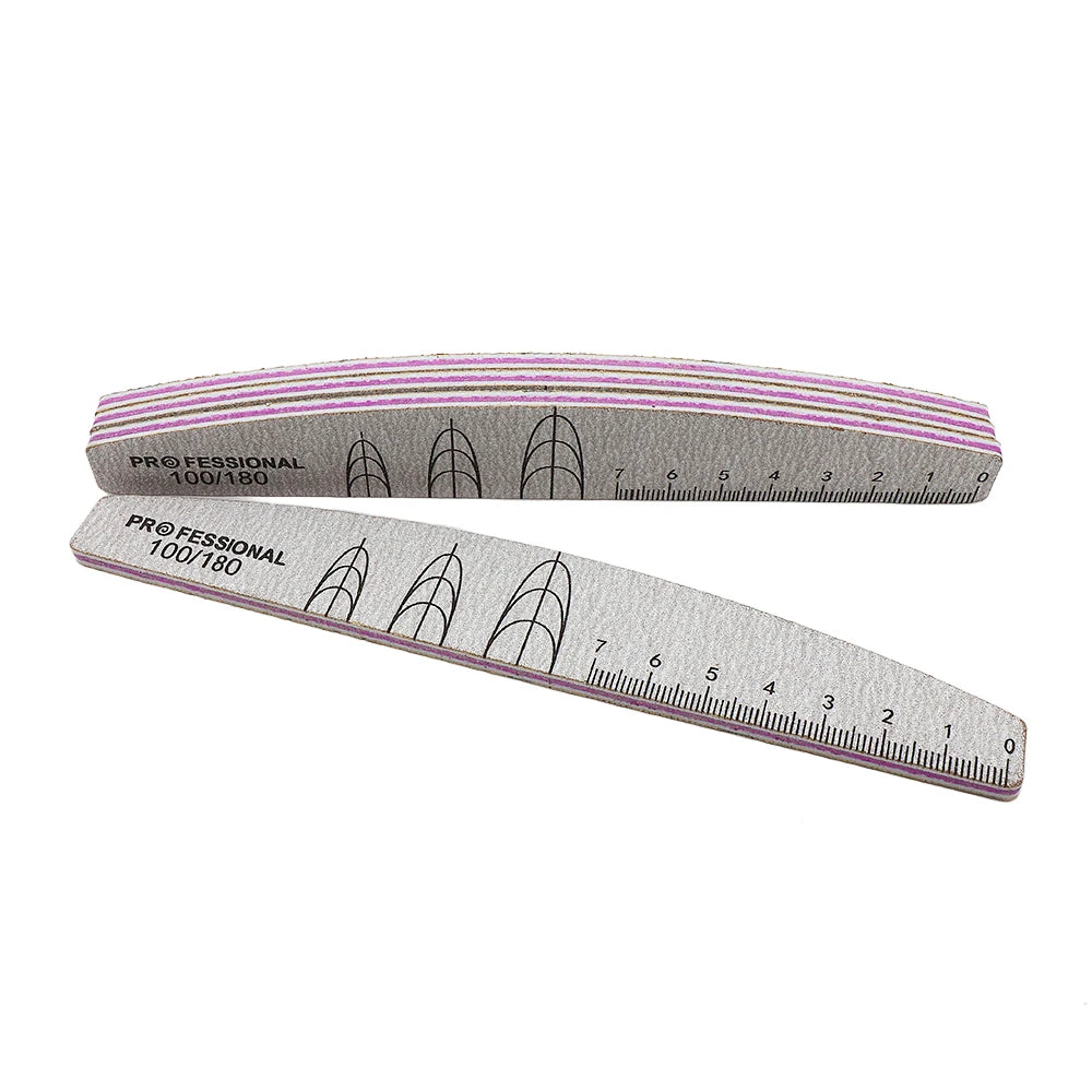 5/10 Pcs Double Sided Nail Art File Set With Scale Grey Sandpaper Nail Stylist Supplies Manicure Products Sand Nails Salon Tools