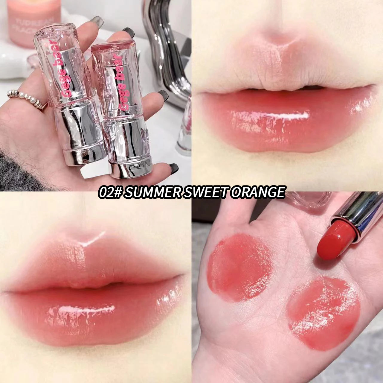 Gege bear Lightweight and translucent lipstick Watery Lip Gloss Lightweight Moisturizing Non-clumpy Ombre-lip Non-sticky