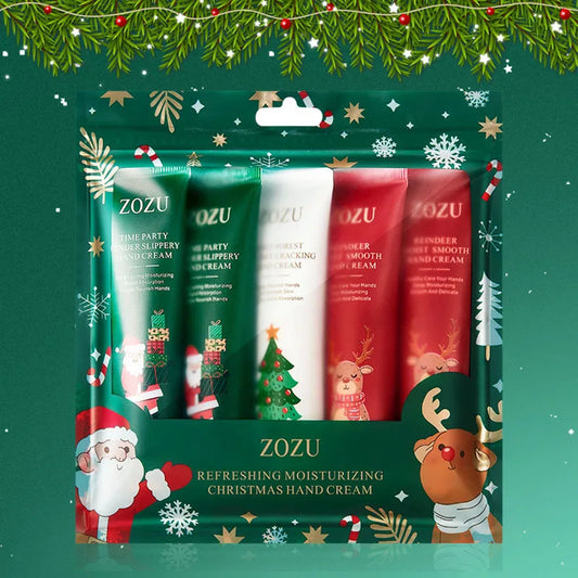 5pcs ZOZU Christmas Hand Cream Sets Moisturizing Refreshing Handcream Nourishing Whitening Anti-aging Hands Skin Care Products
