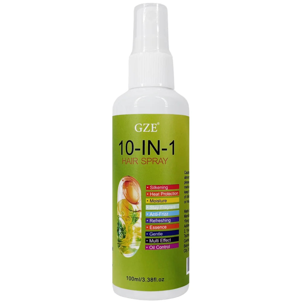 GZE 10-in-1 Hair Care Spray Silkening Heat Protection Moisturizing Stay Fragrant Anti-Frizz Gentle Multi Effect Oil Control