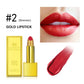 Shimmer Gold Lipstick Metallic Glitter Sexy Lipsticks Long Lasting Batom Waterproof Cosmetic Gold Brick Tube Design Gift 3.5g