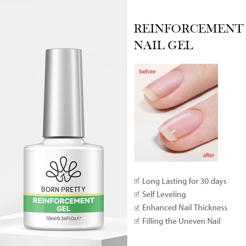 BORN PRETTY Milky White Jelly Nude Gel Nail Polish 10ml White Translucent Soak Off Gel Vernis Semi Permanent Need UV Light Cure