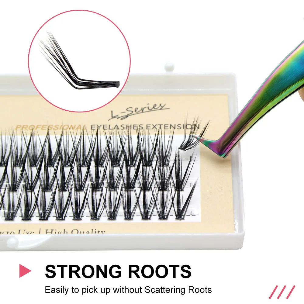 Premium 30D L Curl Cluster Eyelash Extension Foxy Eyes Cat Look Natural Individual Eyelashes Bunches Makeup Tool Lashes Cilia