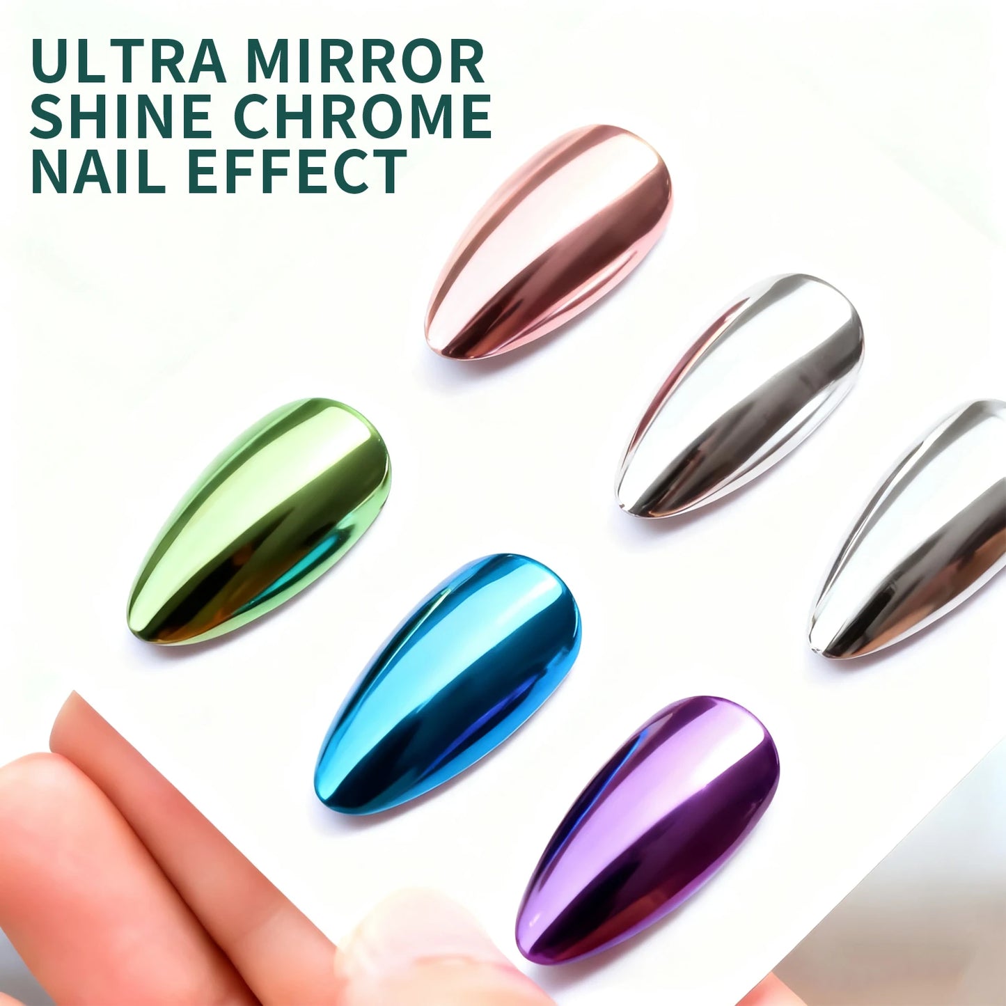 Nailpop Magic Mirror Top Coat 15ml Enhances Mirror Effect Long-lasting Shine Effect shines Gel Polish No Wipe Easy Application