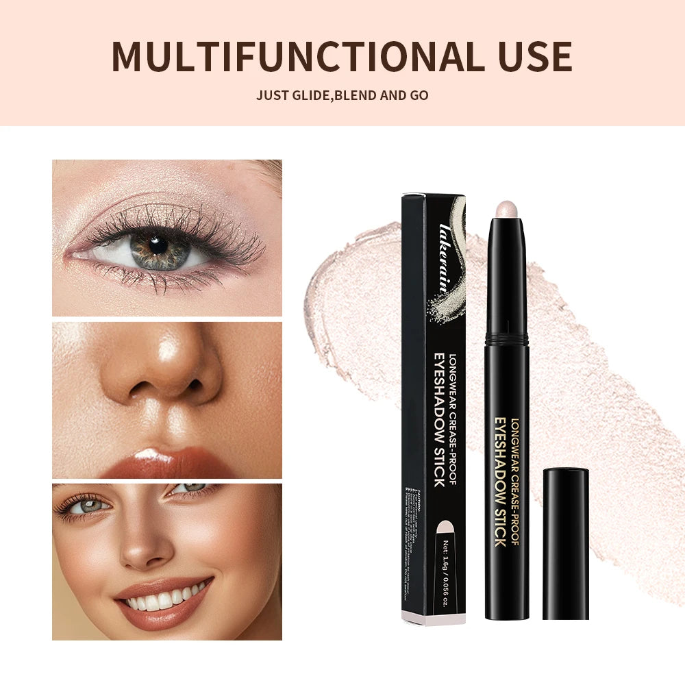 12 Colors Eyeshadow Pencil Stick Shimmer And Matte Waterproof Metallic Glitter Eye Shadow Highlighter Pencil Eyeshadow Cosmetics