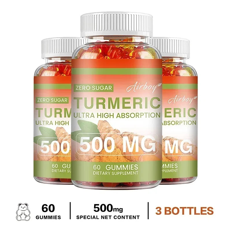 Turmeric Gummies - Supports Joint, Digestive, and Cardiovascular Health - Gluten Free, Non GMO