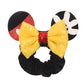 Disney Mouse Ears Velvet Scrunchies Hairband Women Elastic Ponytail Holder Girls Sequin Bow 2023 Kids Party DIY Hair Accessories