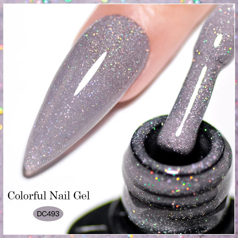 7ml Champagne Gold Sliver Reflective Nail Gel Polish Sparkling Shining Glitter Pink Red Nail Supplies Semi Permanent Gel Varnish