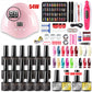 Limegirl Nail Set Nail Gel Tools Kit 54W Nail Lamp 18/12/7 Colors UV Gel Nail Polish Kit Contains Nail Drill Machine Nail Kit