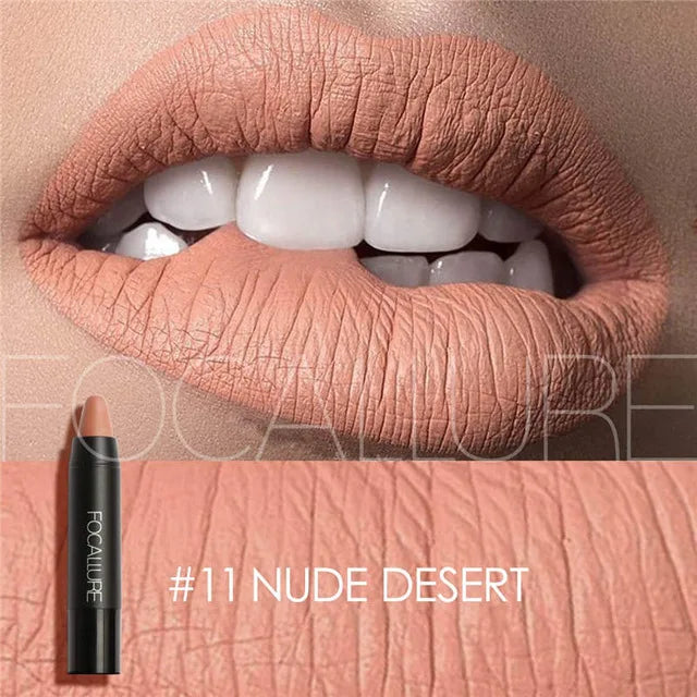 Focallure Matte Lipstick 19 Colors Long-Lasting Waterproof Soft Texture Lipstick Set Red & Nude Shades Cosmetic Glam Batom