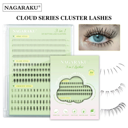 NAGARAKU DIY Cluster Lashes 'Cloud Series' New Trend Shape At-Home Full Volume Easy to Apply Cosplay