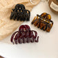 New Acrylic Pumpkin Hollowed Simple Fashion Hair Claws for Women Vintage Temperament Shark Clips Daily Commute Head Accessories