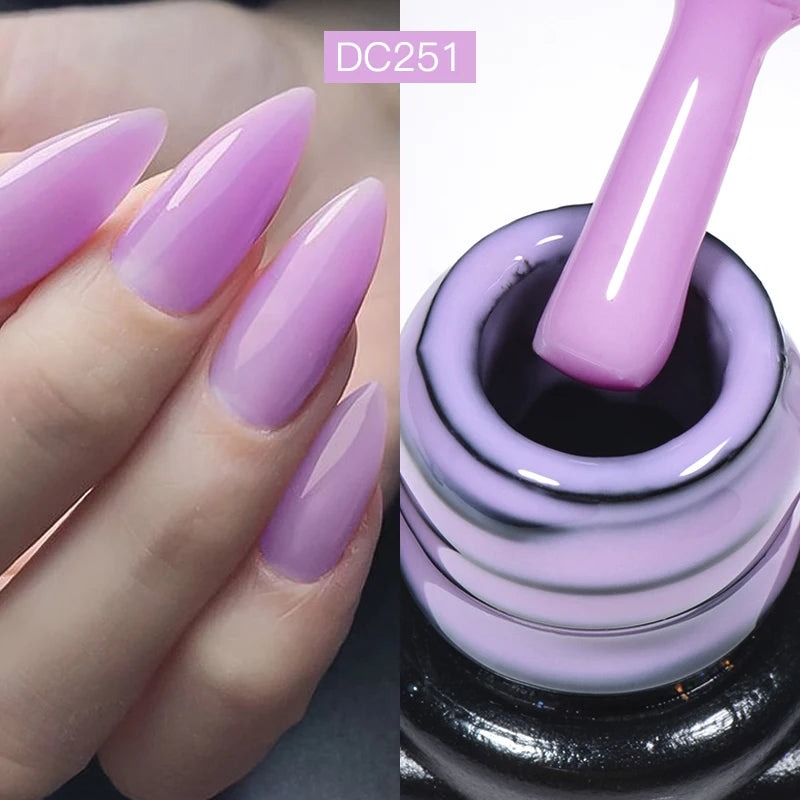 Mtssii 7ml Glitter Rubber Base Gel Polish Gold Sequins Pink White Base Gel Top Coat Soak Off UV LED Nail Art Varnish Manicure