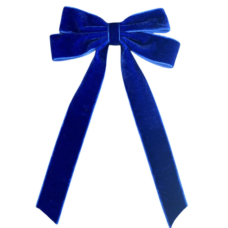 2025 Korea Elegant Long Ribbon Velvet Bow Hairpins Women Girls Hair Clips Pin Barrettes Accessories Hairclip Headdress Headwear