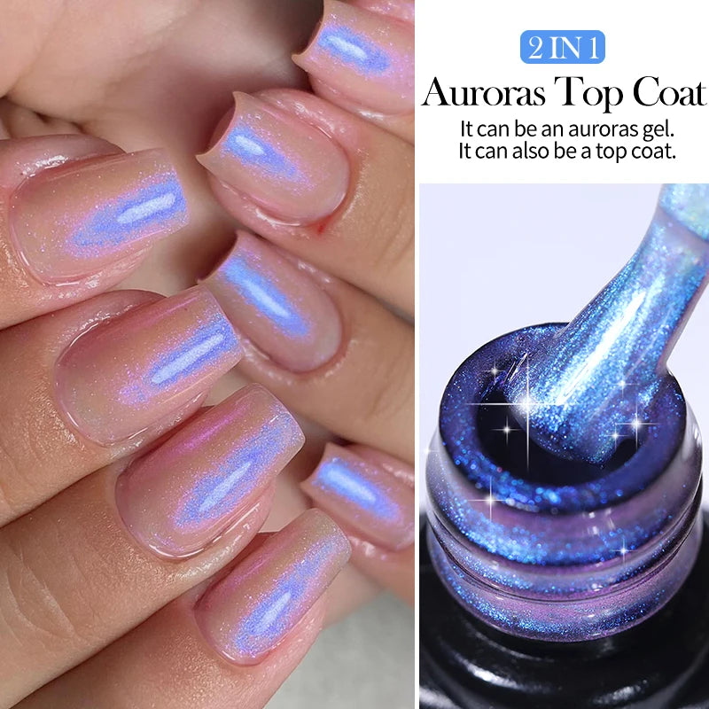 LILYCUTE 7ML Auroras Glitter Thermal Gel Nail Polish Temperature Color Changing Semi Permanent Soak Off Nail Art UV Gel Varnish