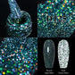 MEET ACROSS 7ml Reflective Glitter Gel Nail Polish Pink Green Purple Sparkling Soak Off UV Gel Polish for Manicure DIY Nail Art