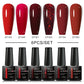 MEET ACROSS 6Pcs Gel Nail Polish Set Pink Red Green Macaron Color Manicure Kit For Nails UV Gel Nail Art Varnish Nail Supplies