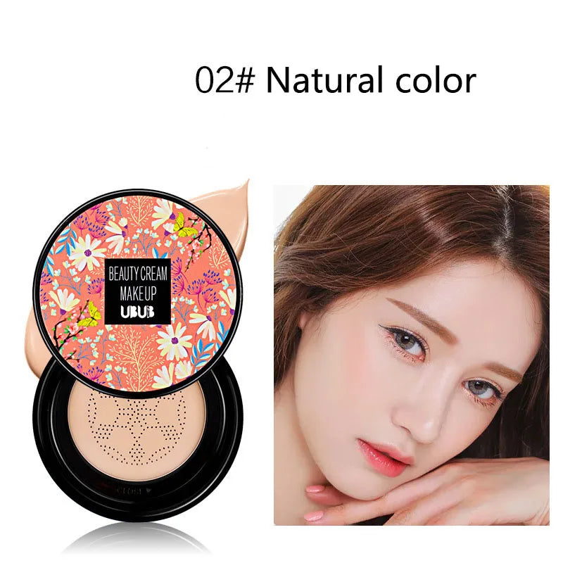 Air Cushion CC Cream Mushroom Head Foundation Moisturizing Long Lasting Face Comestics Natural Brighten Face Base Tone Make Up