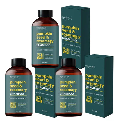 Water Ice Levin Pumpkin Seed & Rosemary Shampoo with Castor Oil & Biotin for Hair Growth, 5M Care, Non-Sticky Formula