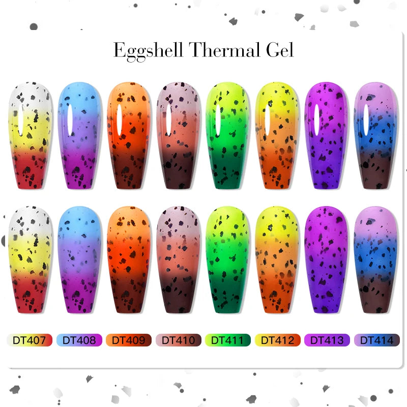 MEET ACROSS 7ml Eggshell Thermal Gel Nail Polish Temperature Changing Gradient Nail Art Varnish Winter Soak Off Gel For Nails