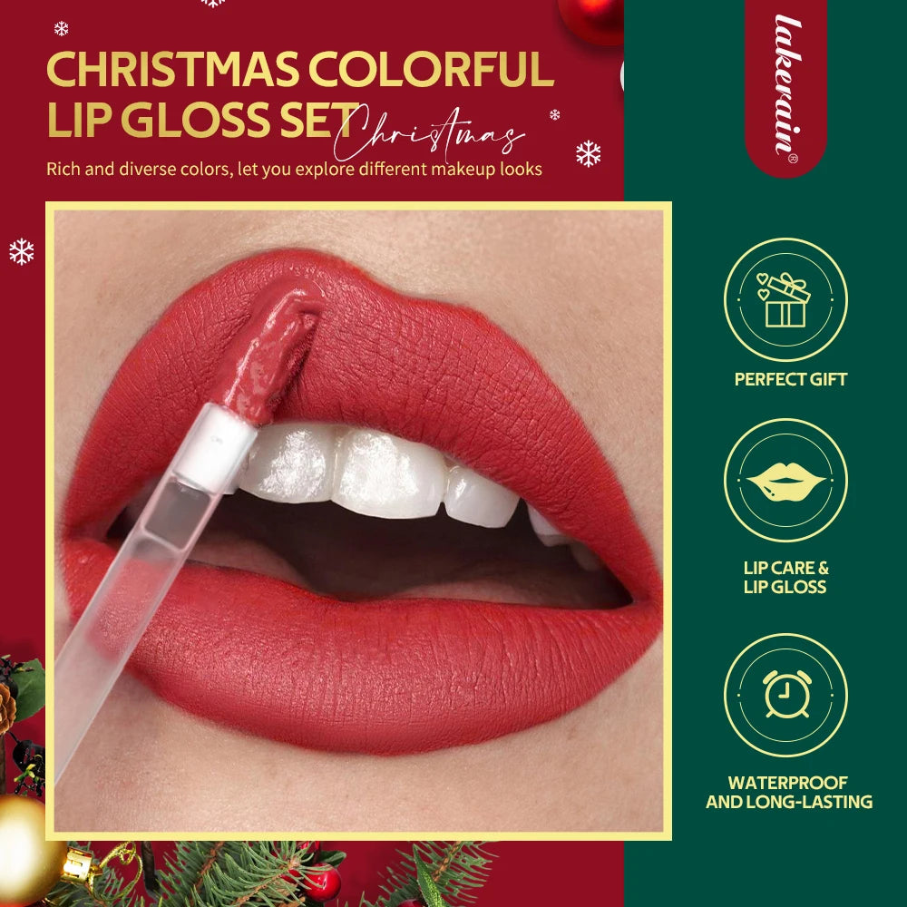 Christmas gift box Velvet Matte Lip Gloss Set 6 Pack Lip Tint Lip Stain Long Lasting Waterproof Cosmetic women's gift