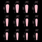 24PCs Halloween Nail Art Horror Black Skeleton Long Ballet Coffin Fake Nails Matte Press-on Nails with 1 Jelly Glue 1 Nail File