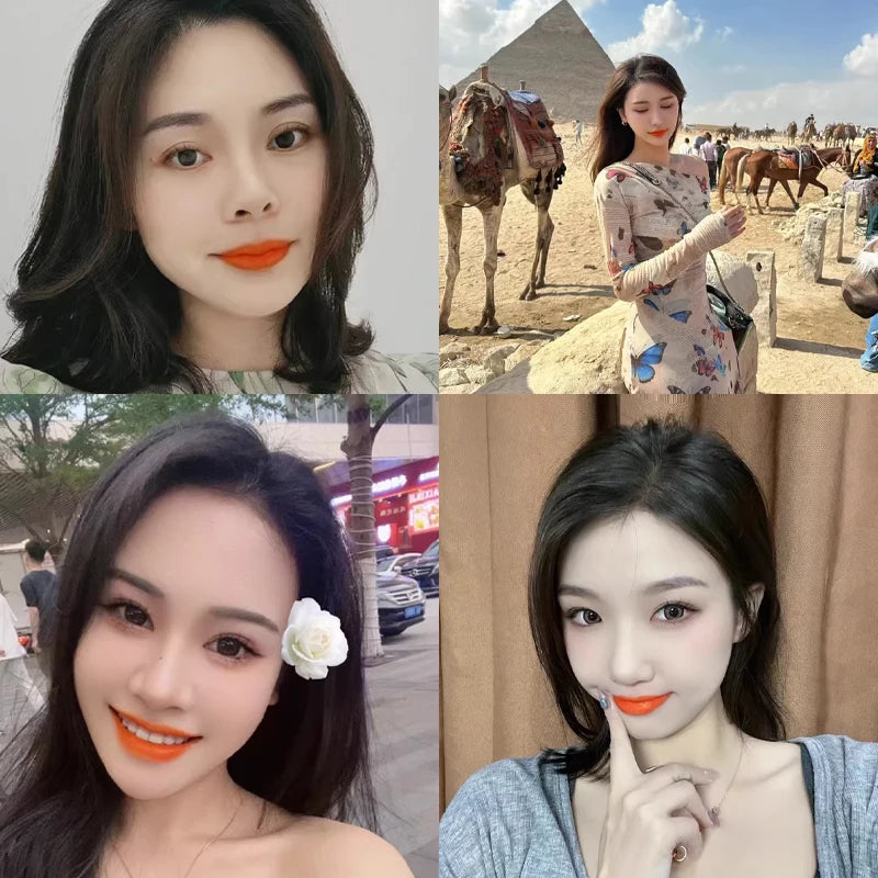 Orange Waterproof Long-Lasting Matte Lipstick – Velvet Lip Tint, Resistant, Moisturizing Cosmetic Lip Makeup for Women
