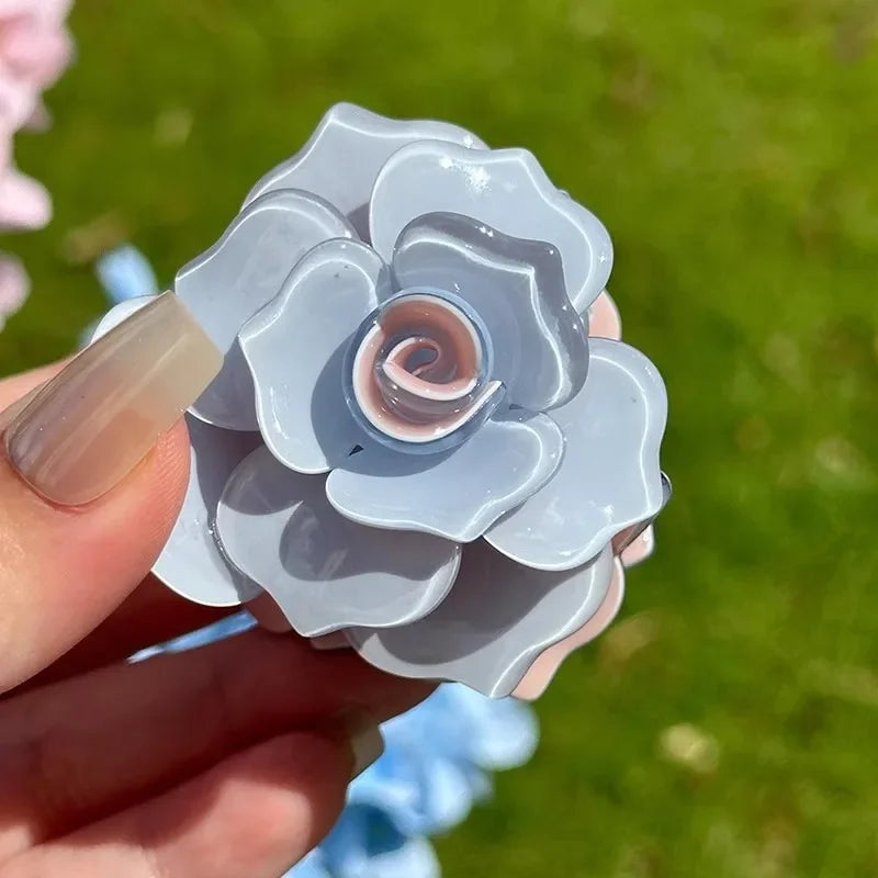 New French Three-dimensional Camellia Hair Claw Acetate Elegant Flower Crab Hair Clips Hair Accessories Headdress for Women Girl