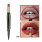 1pcs Matte Lip Liner & Lipstick, Double Ended Lip Pen Nude Makeup Tool, Long Lasting Color Rendering, Waterproof Lip Cosmetics