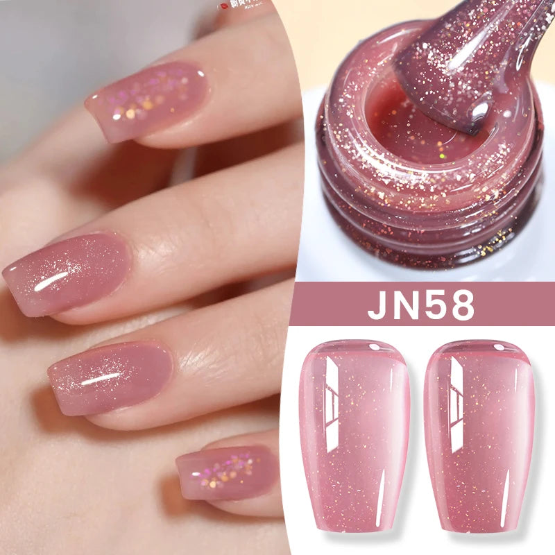 BORN PRETTY 10ml Flow Light White Cat Magnetic Gel Nail Polish Ultra Shine Soak Off UV Gel Mirror Glass Bead Gel Nail Art