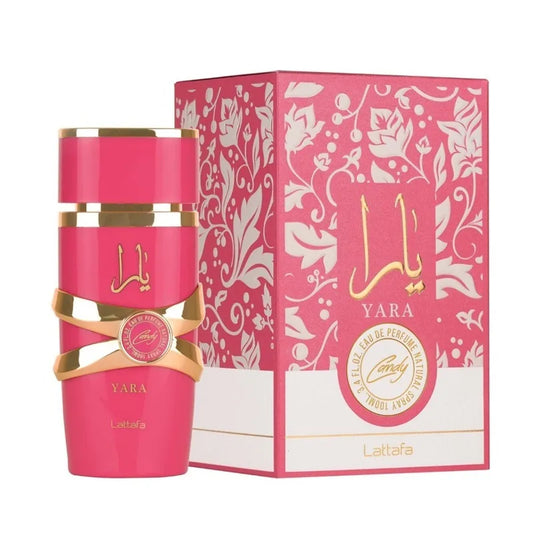 Lattafa Yara Candy Vanilla Fruity Citrus Floral Eau de Parfum Long-Lasting Fragrance for Women 3.40 Ounce 100 ml