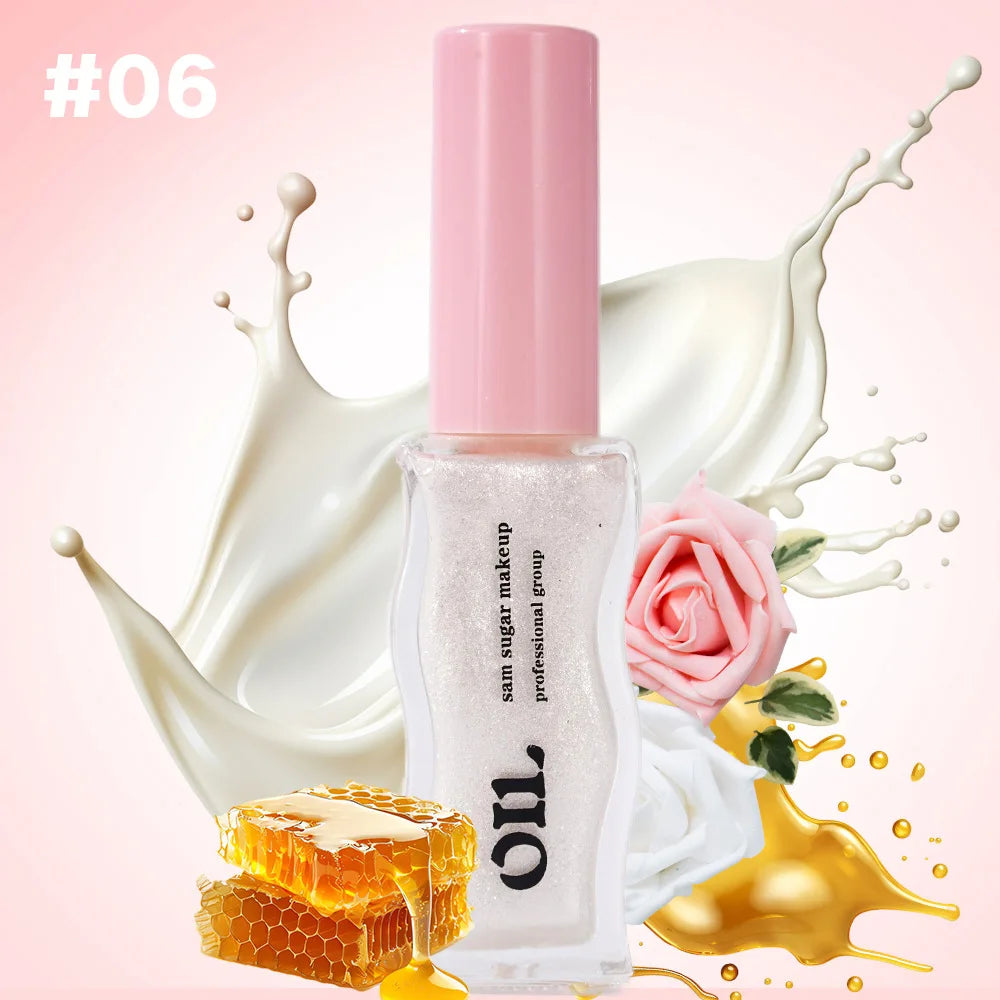 Fruit Honey Essence Lip Oil – Plump Strawberry Tinted Lip Jelly, Waterproof Moisturizing Lip Gloss Liquid for Smooth Lips